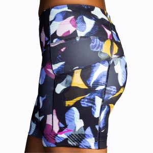 شورت تایت ورزشی زنانه بروکس Brooks Method 5 Short Tight مشکی طرح دار