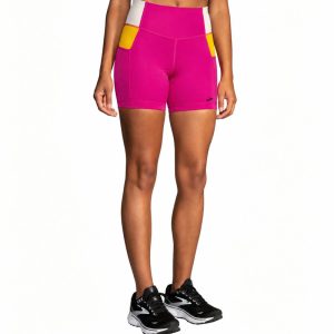 شورت تایت ورزشی زنانه بروکس Brooks Method 5 Short Tight سرخابی