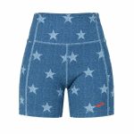 شورت تایت ورزشی زنانه بروکس Brooks Moment 5 short Tight سرمه ای طرح دار