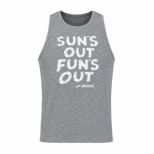 تاپ ورزشی مردانه بروکس Brooks Distance Tank 2 01 طوسی